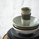 MADAM STOLTZ Kameninová šálka Grey Stoneware 100 ml B - tmavě šedá