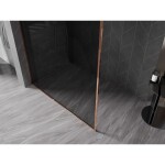 MEXEN/S - Kyoto-XF Sprchová zástena WALK-IN s rámom 120 x 202, grafit 10 mm, ružové zlato 800-120-104-60-40-X