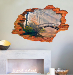 Veselá Stena 3D Samolepka Výhľad na most