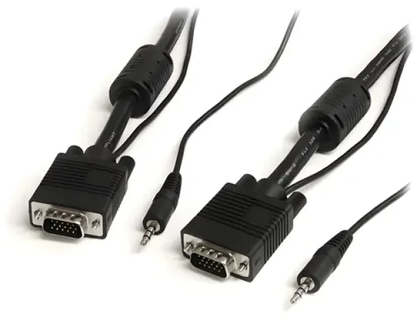 StarTech VGA kábel s audiom čierna / Prepojovací kábel / VGA - VGA / 3,5 mm jack / 5 m (MXTHQMM5MA)