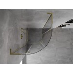 MEXEN/S - Mist L sprchový kút štvrťkruh, krídlové 90 x 90, transparent, zlato 8A33L-090-090-50-00