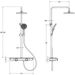 MEXEN - Axis Sprchový stĺp s dažďovou sprchou a batériou, chróm/biela 78112-20