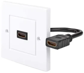Nedis nástenná HDMI zásuvka / Inštalačný box / 4K 60Hz / 18 Gbps / pozlátené kontakty / čierno-biela (CVGB34950WT)