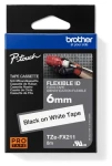 Brother TZe-FX211 biela-čierna / Páska do tlačiarne štítkov / 6 mm / 8 m / flexibilná / vodeodolná (TZEFX211)