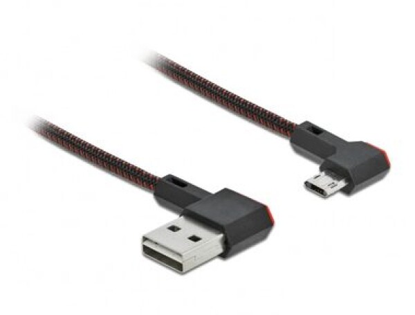 DeLock Kábel USB 2.0 A (M) - USB 2.0 Micro-B (M) uhlový 0.2m čierna (85269)