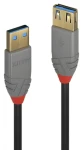 Lindy Anthra Line USB-A - USB-A 2 m čierna / Predlžovací kábel USB / USB 3.2 Gen 1 / 5 Gbit/s (36762)