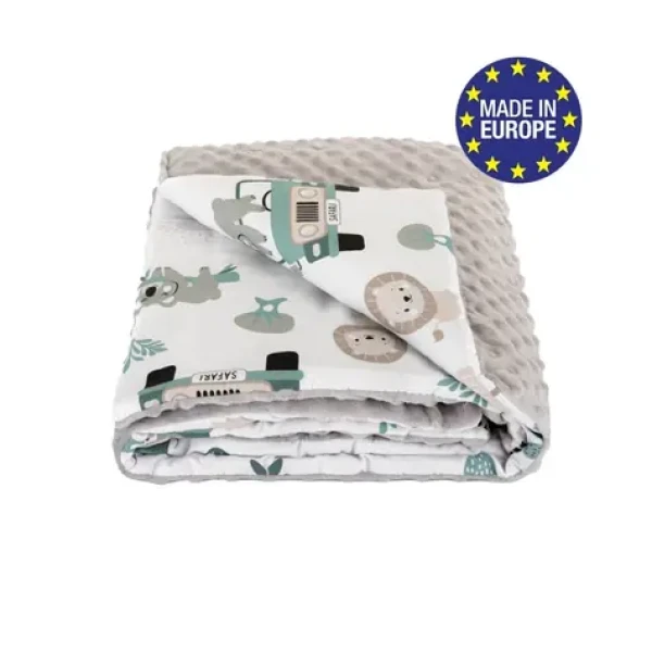Bomimi Deka minky 100 x 75 cm pojazdná zoo, šedá xy (BO2209GRY041)