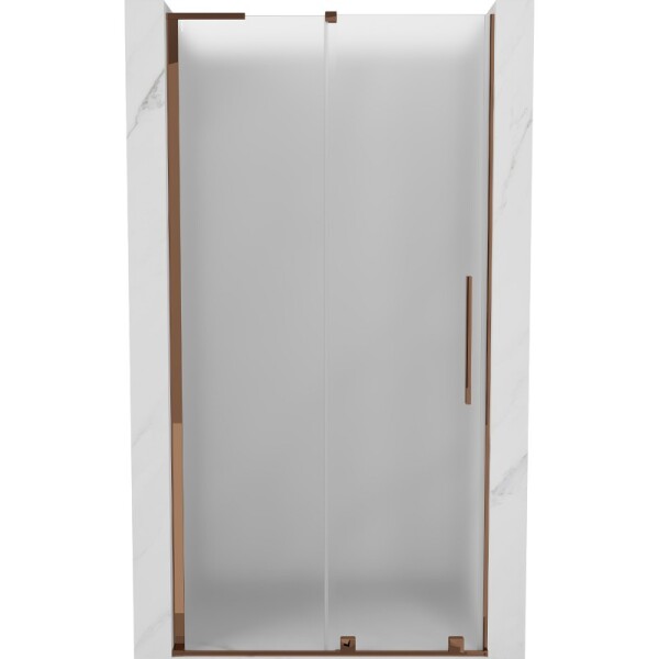 MEXEN/S - Velar L posuvné sprchové dvere 90, dekor, ružové zlato 871-090-003-31-60