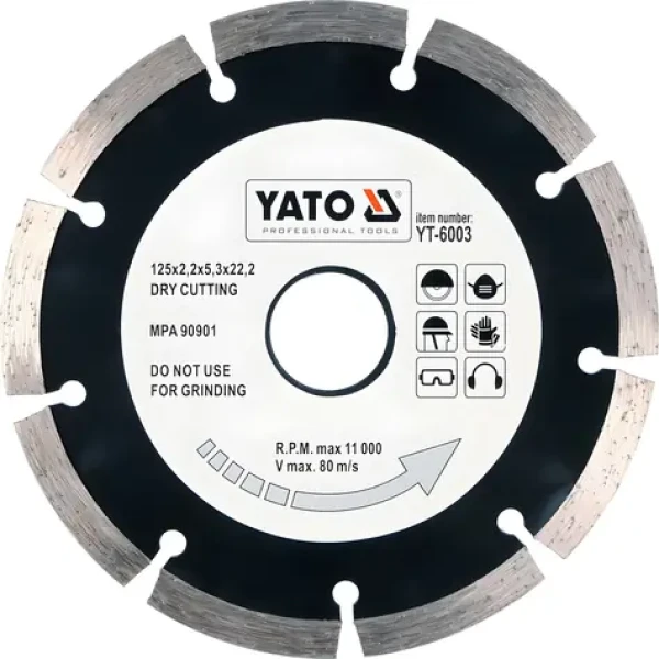 YATO Kotúč diamantový rezný 125 mm / Rezný kotúč / 125 x 22,2 x 2,2 mm