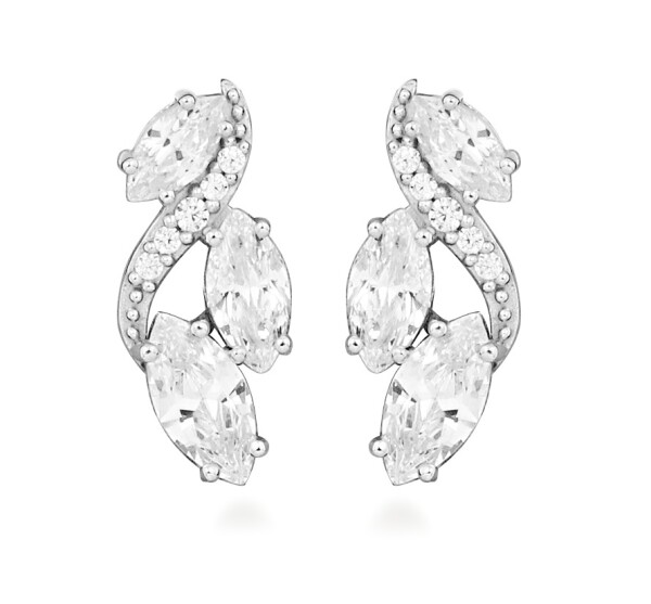 Silver Cat Žiarivé strieborné náušnice s kubickými zirkónmi Classics SC595