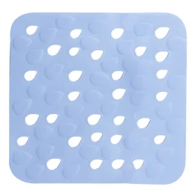 Spirella DROPS protišmyková podložka do sprchy modrá / PVC / 54 x 54 cm
