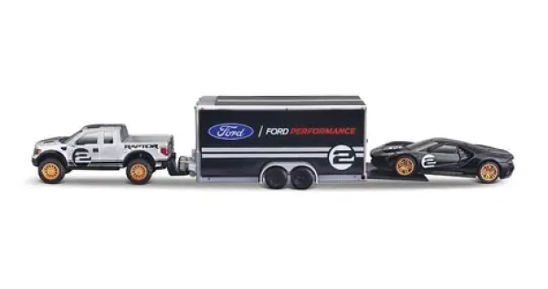 Maisto Design Team Haulers - 2009 Ford F-150 SVT Raptor + 2017 Ford GT Heritage