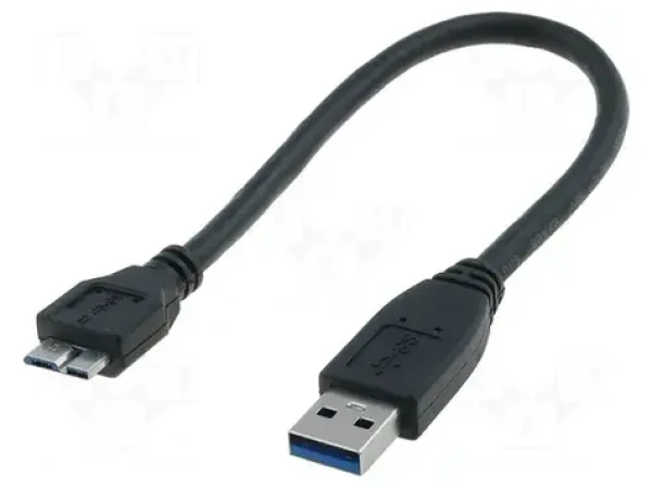 Digitus USB 3.0 čierna / USB kábel / USB A - Micro USB B / 0,25 m (AK-300117-003-S)