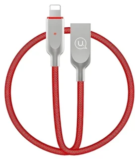 USAMS SJ170 U-Sun Series Lightning červená / Dátový kábel / SMART Power Off / 1,9 m (IPYSUSB203)