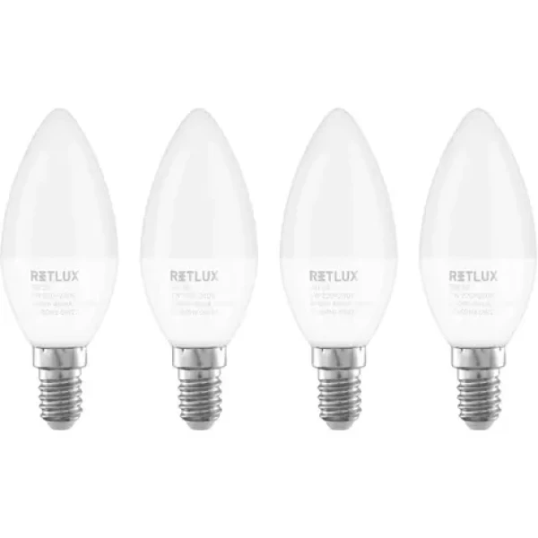 Retlux REL 35 LED C37 4x5W E14/430 lm/3000K - teplá biela / 4ks (8590669334476)