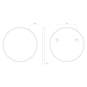 SAPHO - NOTION guľaté zrkadlo v ráme, ø 80cm, zlatá mat NT800G
