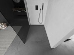 MEXEN/S - Kioto Sprchová zástena WALK-IN 120 x 200, grafit 8 mm, grafit kartáčovaná 800-120-101-66-40