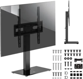 Maclean stolný držiak TV čierna / VESA 75x75-400x400 mm / 32-65” / nosnosť 40 kg / výškové a uhlové nastavenie (5902211141211)