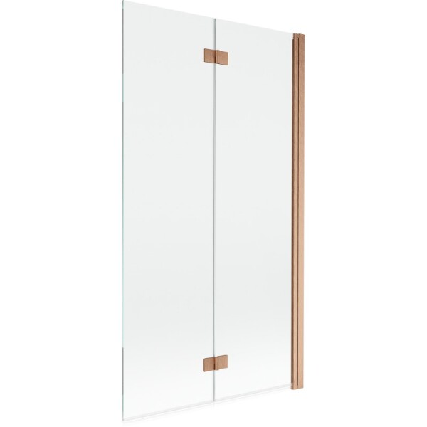 MEXEN - MIST vaňová zástena 100x150 cm 6mm 2-s, meď kartáčovaná, číra, pravá 8A9-100-002-65-00-P