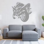 Veselá Stena Samolepka Športová motorka Farba: oranžová, Veľkosť: 80 x 78 cm