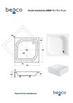 BESCO - Štvorcová sprchová vanička ARES - Nožičky k vani - Bez nožičiek, Rozmer A - 70, Rozmer B - 70 VANKARES70