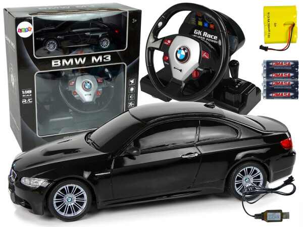 Mamido Auto na diaľkové ovládanie R/C BMW M3 1:18 so zvukom a svetlami čiernej