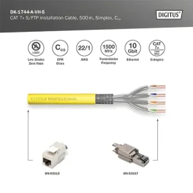 Digitus CAT 7A S-FTP / Inštalačný dátový kábel / 500 m / Simplex / Cca (DK-1744-A-VH-5)