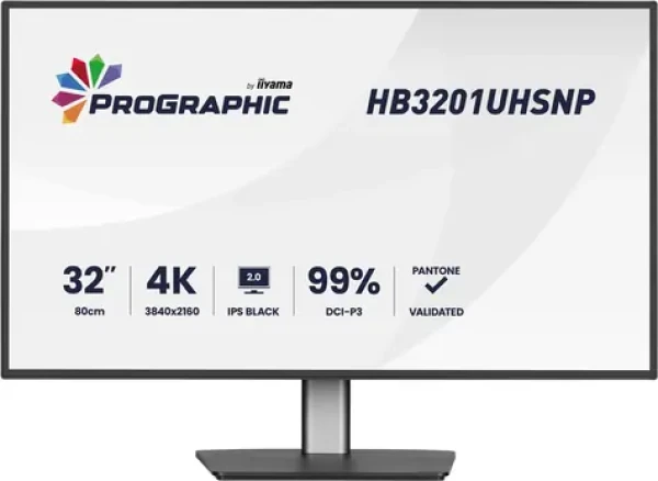 31.5" IIYAMA ProGraphic HB3201UHSNP-B1 čierna / LED / IPS / 3840 x 2160 / 16:9 / 4 ms / 3000:1 / 450cd-m2 / VESA (HB3201UHSNP-B1)
