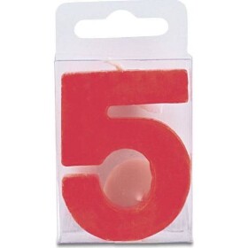 Sviečka v tvare číslice 5 – mini, červená - Stadter