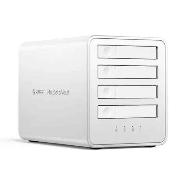 Orico 8848RC3 Dokovacia stanica biela / pre 4 disky HDD/SSD/M.2 SATA/mSATA / 32TB / 10 GB/s / USB-C - USB-A/USB-C kábel