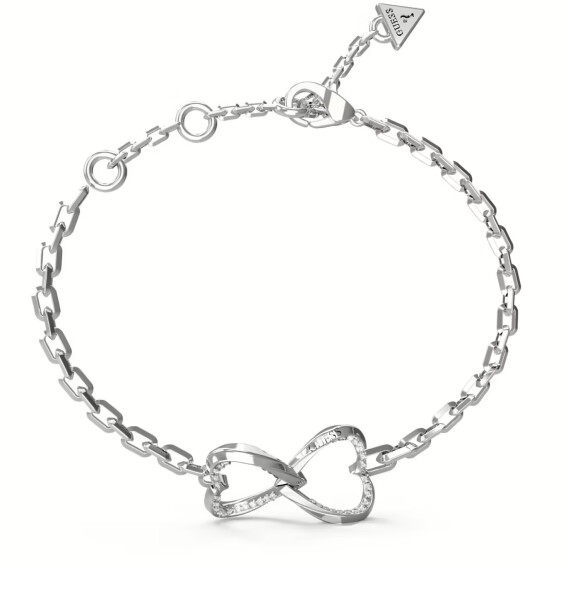 Guess Nežný oceľový náramok so srdiečkami Mon Amour JUBB04618JWRH 14,5 cm