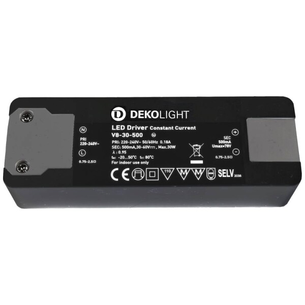 Deko Light BASIC, CC LED driver konštantný prúd 30 W 0.50 A 30 - 60 V/DC; 862196