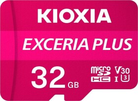 KIOXIA EXCERIA PLUS microSDHC 32GB + adaptér / Class 10 / UHS-I U3 / A1 / V30 / čítanie: 98MBs / zápis: 65MBs (LMPL1M032GG2)