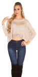 Sexy KouCla Crop sweater with rhinestones Einheitsgroesse