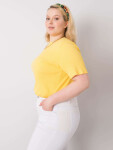 Žlutá pruhovaná halenka plus velikosti 2XL