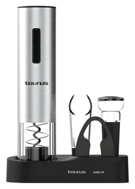 Taurus 963401000 nerezová, čierna / Elektrický otvárač na víno / LED podsvietenie / USB nabíjanie / stojan (963401000)
