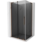 MEXEN/S - Velar L sprchovací kút, posuvné dvere 110 x 100, grafit, ružové zlato 871-110-100-43-60