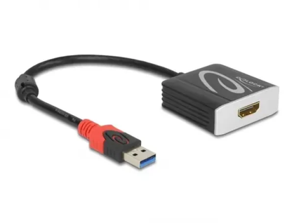Delock Adaptér SuperSpeed USB 5 Gbps Typ-A (M) - HDMI (F) 0.2m čierna (62736)