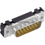 HARTING 09654616712 09654616712 D-SUB kolíková lišta 180 ° Pólov: 37 spájkovaný konektor 1 ks; 09654616712