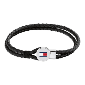 Tommy Hilfiger Moderný kožený náramok v čiernej farbe 2790654