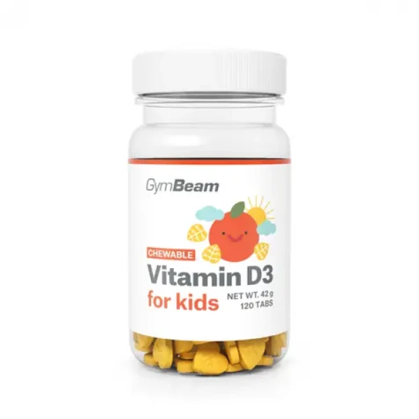 Vitamín D3, tablety na cmúľanie pre deti 400 IU - GymBeam (pomaranč, 120 tab.) (63721-1-120tab-orange)