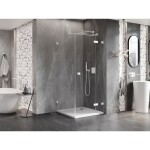 MEXEN/S - Lunar T sprchovací kút dvere krídlové pravá 80 x 80, transparent, biela 834T-080-080-20-00-P