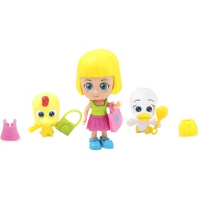 Paula & Friends bábika s doplnkami a zvieratkom žltá a biela kačičky