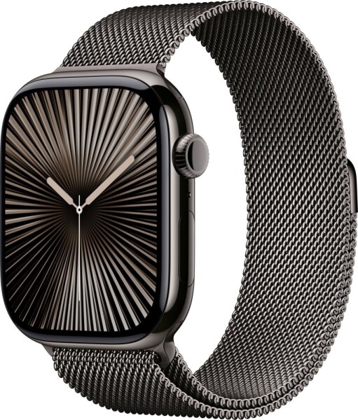 Apple Watch 10 GPS + Cellular 42mm Srokove Titanium Milanese Loop Čierny (MX053ET/A)