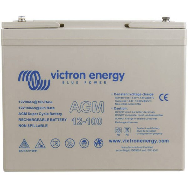 Victron Energy Super Cycle BAT412110081 olovený akumulátor 12 V 100 Ah olovený so skleneným rúnom (š x v x h) 26 x 21.5 x 16.8 cm skrutkované M6 nebadateľné; BAT412110081