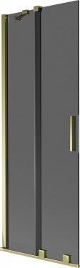 MEXEN/S - Velar dvojkrídlová posuvná vaňová zástena 75 x 150, grafit, zlatá 896-075-000-41-50