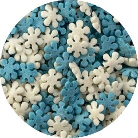 Cukrové zdobenie bielo-modré snehové vločky 1kg - I LOVE CAKES - I LOVE CAKES
