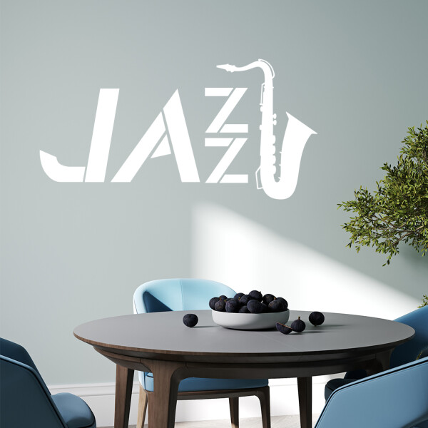 Veselá Stena Samolepka Jazz Farba: bílá, Veľkosť: 60 x 32 cm