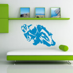 Veselá Stena Samolepka Motorkár Farba: šedá, Veľkosť: 100 x 64 cm