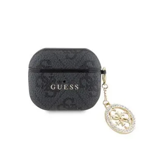 Guess 4G Script PC/PU Charm Puzdro pre AirPods 3 Black (57983122191)